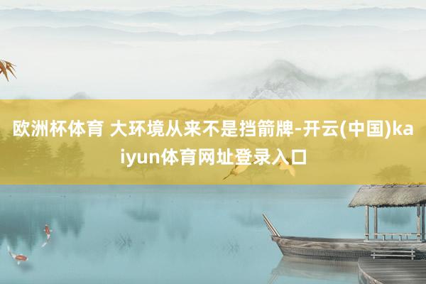 欧洲杯体育 大环境从来不是挡箭牌-开云(中国)kaiyun体育网址登录入口