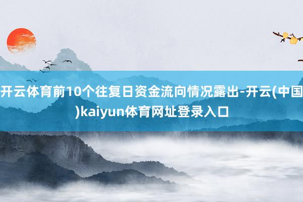 开云体育前10个往复日资金流向情况露出-开云(中国)kaiyun体育网址登录入口
