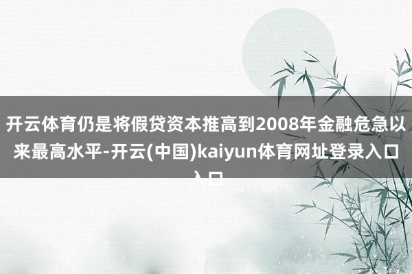 开云体育仍是将假贷资本推高到2008年金融危急以来最高水平-开云(中国)kaiyun体育网址登录入口