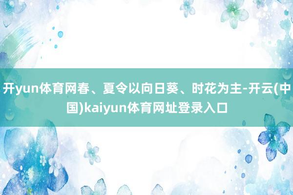 开yun体育网春、夏令以向日葵、时花为主-开云(中国)kaiyun体育网址登录入口