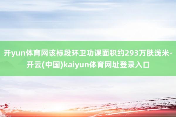 开yun体育网该标段环卫功课面积约293万肤浅米-开云(中国)kaiyun体育网址登录入口