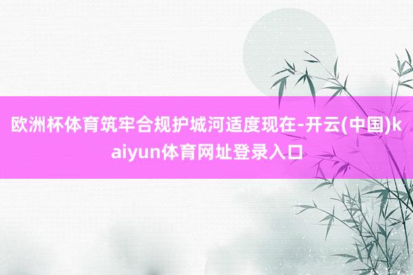 欧洲杯体育筑牢合规护城河适度现在-开云(中国)kaiyun体育网址登录入口