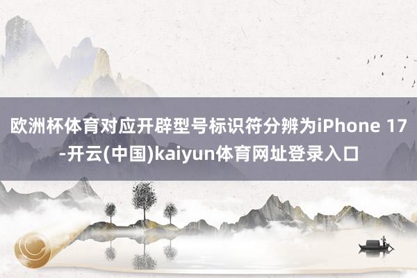 欧洲杯体育对应开辟型号标识符分辨为iPhone 17-开云(中国)kaiyun体育网址登录入口