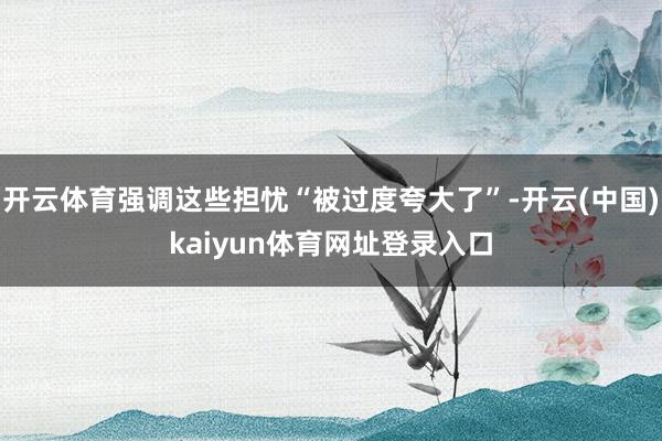 开云体育强调这些担忧“被过度夸大了”-开云(中国)kaiyun体育网址登录入口