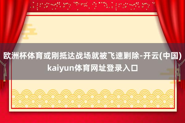 欧洲杯体育或刚抵达战场就被飞速剿除-开云(中国)kaiyun体育网址登录入口
